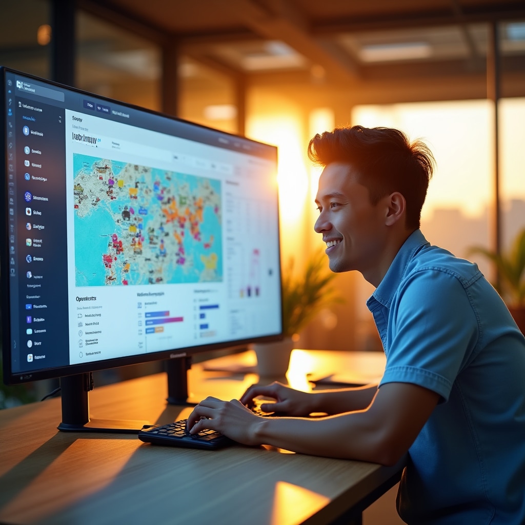 Dashboard di gestione mercati rionali con mappa interattiva dei posteggi